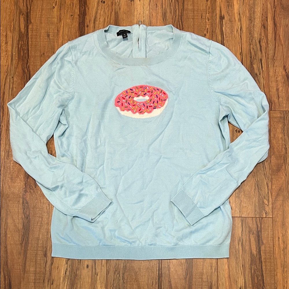 Light Blue Sweater with Donut Design